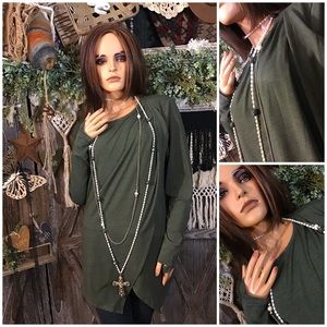NWOT Betabrand Military Green Asymmetrical Wrap Style Tunic